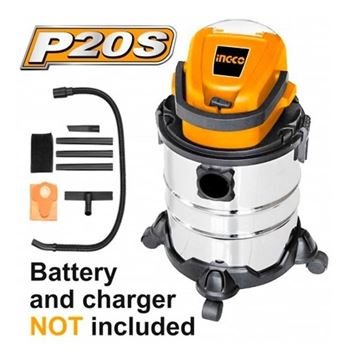 Imagen de Aspiradora P20S Ingco a batería 20lts 20v  - Ynter Industrial
