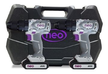 Imagen de Kit 2 Taladros Percutores Recargables Sin Carbones -ynter.