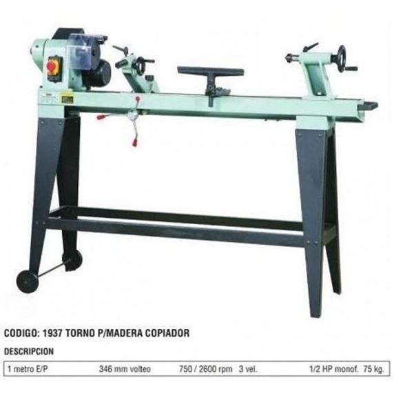 Ynter Industrial. Torno Madera Copiador 1000mm 1/2 Hp 3 Velocidades Fub  -ynter