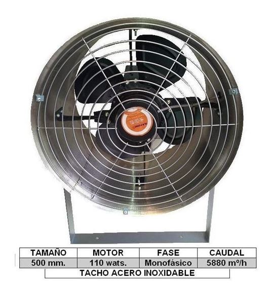Imagen de Extractor Industrial Cilin Acero Inox. 500mm Tad50-ynter