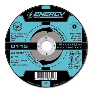 Imagen de Disco corte metal 115mm Energy  pack 50 pzas - Ynter Industrial