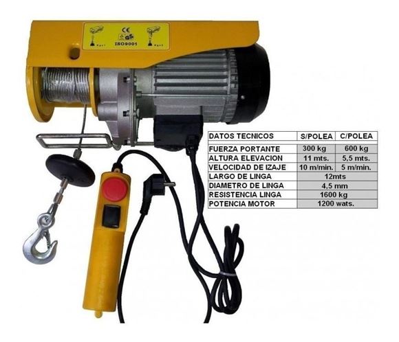 Imagen de Aparejo Electrico 0600kg 6mts - Ynter Industrial