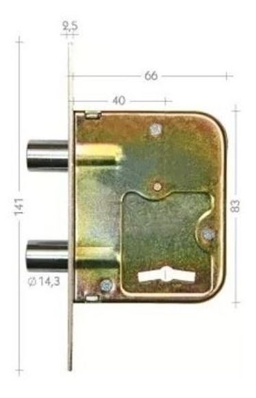 Imagen de Cerrojo Simil Star 501 Doble Perno Seguridad- Ynter