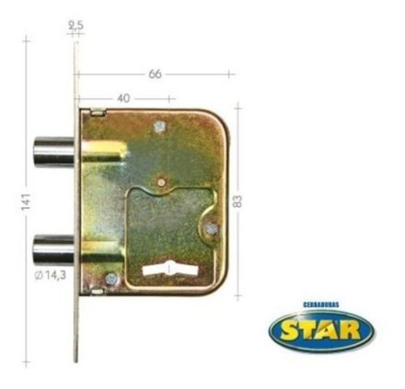 Imagen de Cerradura Star 200 Original Doble Perno Reforzad- Ynter Ind.