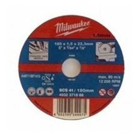 Imagen de Disco Corte Metal 180mm X 1.5mm Milwaukee - Ynter Industrial