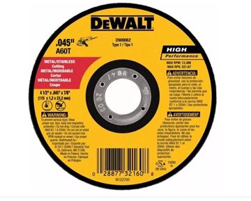 Imagen de Disco Dewalt cte metal centro depr. 115 x 0.8 x 22.2mm - Ynter Industrial