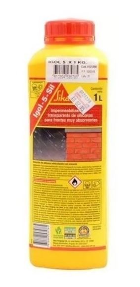 Imagen de Impermeabilizante incoloro siliconado IGOL-5-SIL 1lt SIka - Ynter Industrial