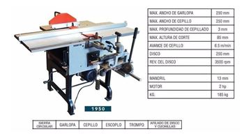 Imagen de Sierra Combinada Carpintería 250mm Ynterindustrial