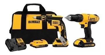 Imagen de Kit Taladro atornillador + Atornillador yeso Dewalt 20v Litio Dck299d - Ynter