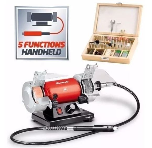 Imagen de Amoladora De Banco Eje Flex 120w+kit 75 Accesorios Einhell