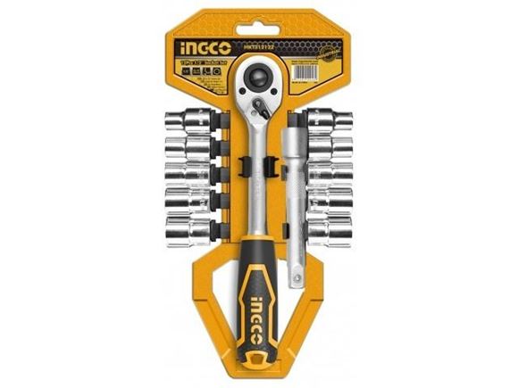 Imagen de Juego 12 dados tubo llave crique 1/2" Ingco - Ynter Industrial