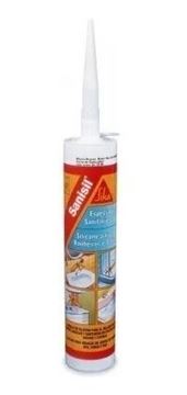 Imagen de Sellador de silicona con fungicida Sika Sanisil 300cc -Ynter Industrial