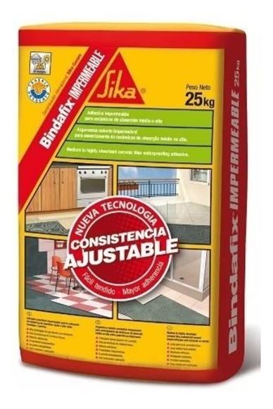 Imagen de Adhesivo impermeable p/ceramicos BINDAFIX IMPERMEABLE 25kg - Ynter Industrial