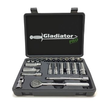 Imagen de Juego de tubo, Llave Crique Métrico 23 Pzas. 3/8" Gladiator - Ynter Industrial