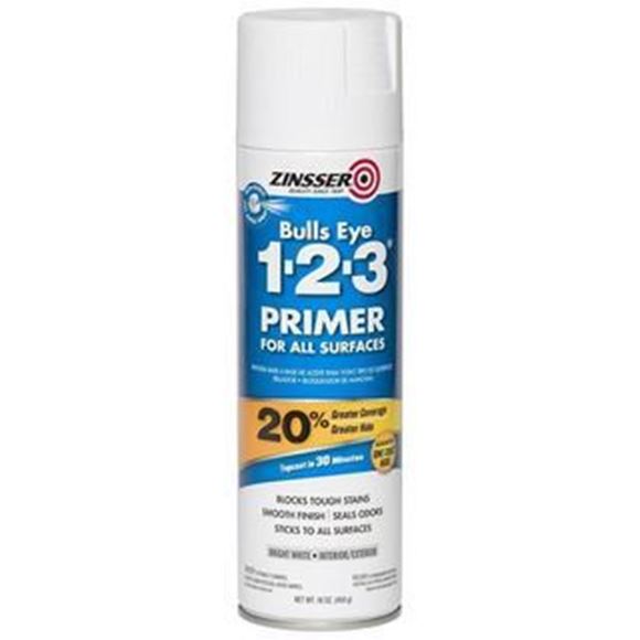 Imagen de Rust Oleum zinsser primer 1-2-3 aerosol blanco mate 368g- Ynter Industrial