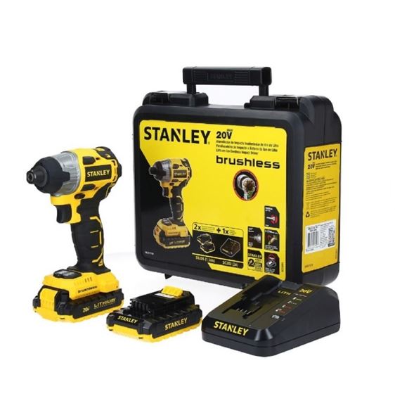 Imagen de Atornillador de impacto 20V maleta brushless Stanley - Ynter Industrial