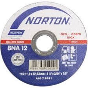 Imagen de DISCO corte 4.5 "x 1 mm inoxidable BNA NORTON - Ynter Industrial
