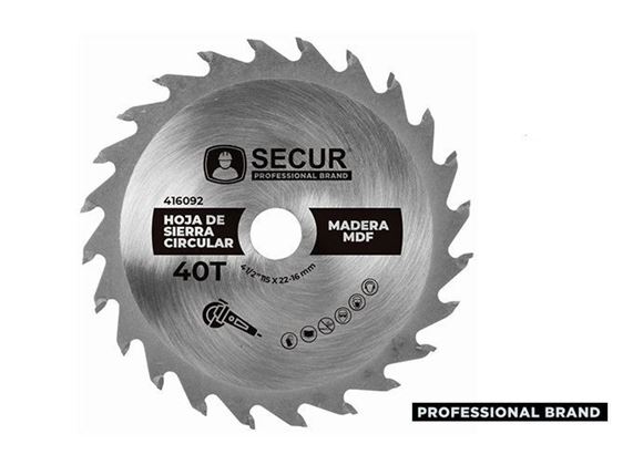 Imagen de Hoja de sierra circular Secur 4 1/2" (115 mm) - 40 dientes- Ynter