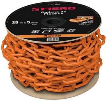 Imagen de Cadena plástica naranja 8MM-rollo 25MT-Ynter Industrial