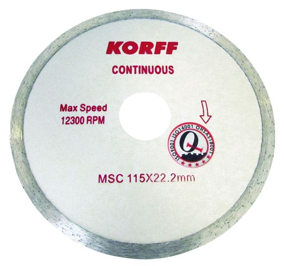 Imagen de Disco diam. cont.corte humedo p/porcelanato KORFF MSC230MM-Ynter