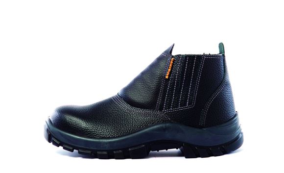 Imagen de Zapato Botin cuero elastizado (s/cordon) punta plastico negro-Ynter
