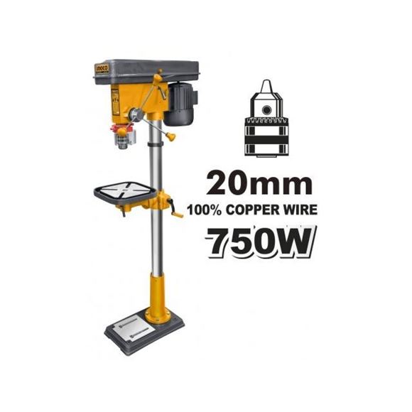 Imagen de Taladro de pie columna/banco 20MM 16V Ingco 750W - Ynter Industrial