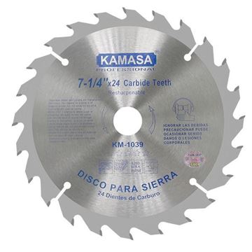 Imagen de Hoja de sierra p/madera 9” X 40 dientes eje 30MM KAMASA -Ynter Industrial