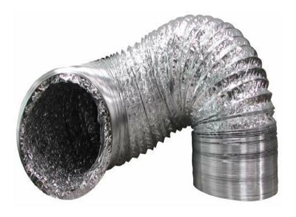 Imagen de Caño corrugado aluminio extractor extensible MT-100mm-Ynter Industrial