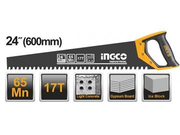 Imagen de Serrucho multiuso para hormigon y concreto Ingco 600mm - Ynter Industrial