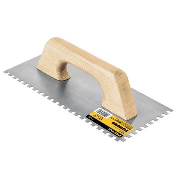 Imagen de Llana albañil dentada mango madera 12x28cm Pretul  - Ynter Industrial