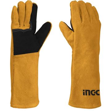 Imagen de Guantes cuero largo soldador 16" Ingco  - Ynter Industria