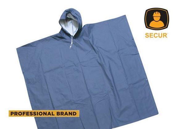 Poncho de PVC con Capucha Impermeable Azul