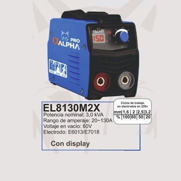 Imagen de Soldadora Alpha Pro inverter electrodo 3.0 KVA 20-130A-Ynter Industrial