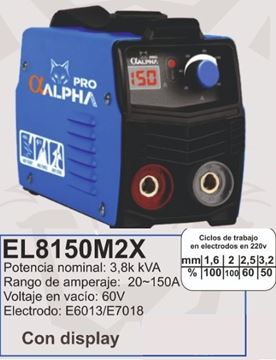 Imagen de Soldadora Alpha Pro inverter electrodo 3.8 KVA 20-150A-Ynter Industrial
