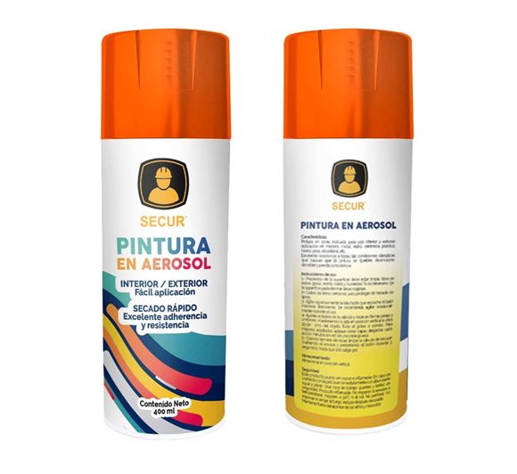Imagen de Pintura en aerosol naranja rojizo 400 ml Secur - Ynter Industrial