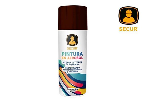 Imagen de Pintura en aerosol marrón 400 ml Secur - Ynter Industrial