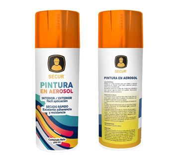 Imagen de Pintura en aerosol naranja 400 ml Secur - Ynter Industrial
