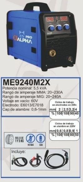Imagen de Soldadora Alpha Pro inverter electrodo 20-240A-Ynter Industrial