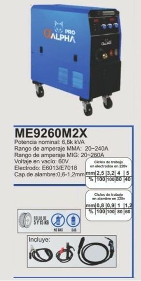 Imagen de Soldadora ALPHA-PRO  inverter mig elect 20-260A - Ynter Industrial