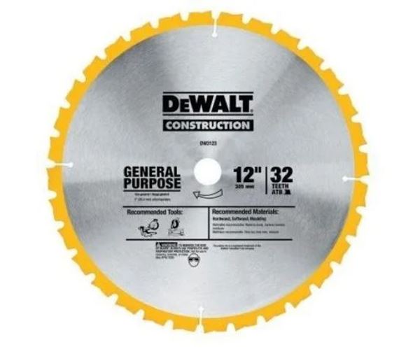 Imagen de Disco sierra circular 12" x 32 d. Dewalt p/ingletadora - Ynter Industrial