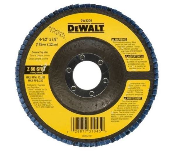 Imagen de Disco flap 115mm gr.80 Dewalt - Ynter Industrial