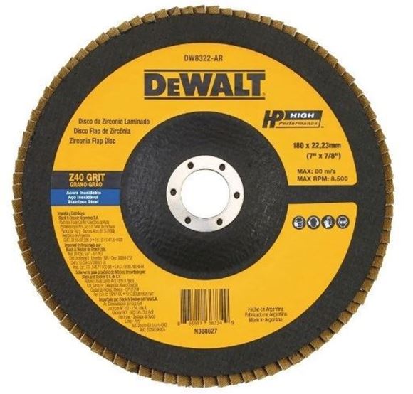 Imagen de Disco flap 180mm gr.40 Dewalt - Ynter Industrial