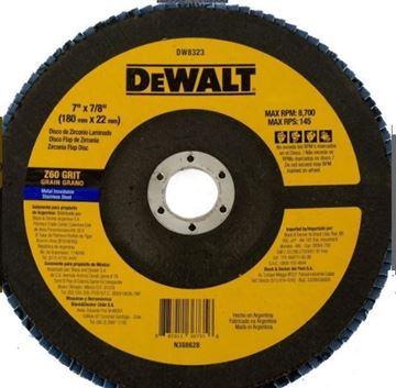 Imagen de Disco flap 180mm gr.60 Dewalt - Ynter Industrial