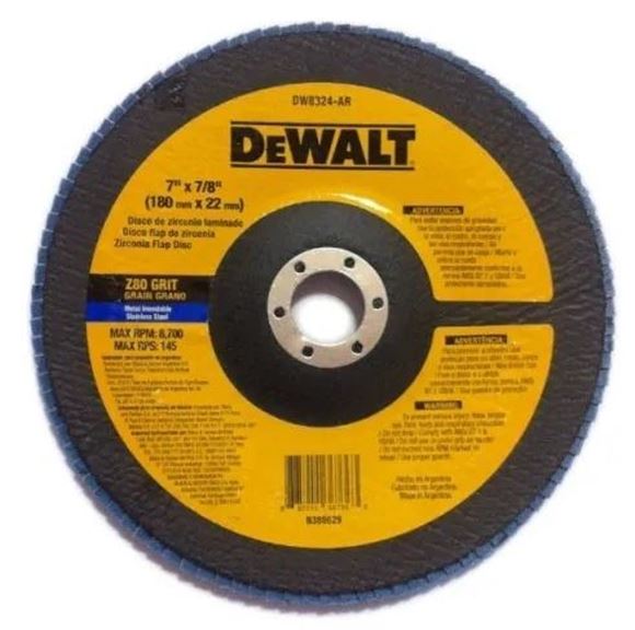 Imagen de Disco flap 180mm gr.80 Dewalt - Ynter Industrial