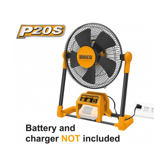 Imagen de Ventilador a batería 30cm a bat. de Litio 20V y 220V Ingco linea P20S - Ynter Industrial