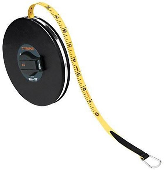 Imagen de Cinta larga fibra de vidrio c/estuche metal 30m Truper TF-30ME- Ynter Industrial