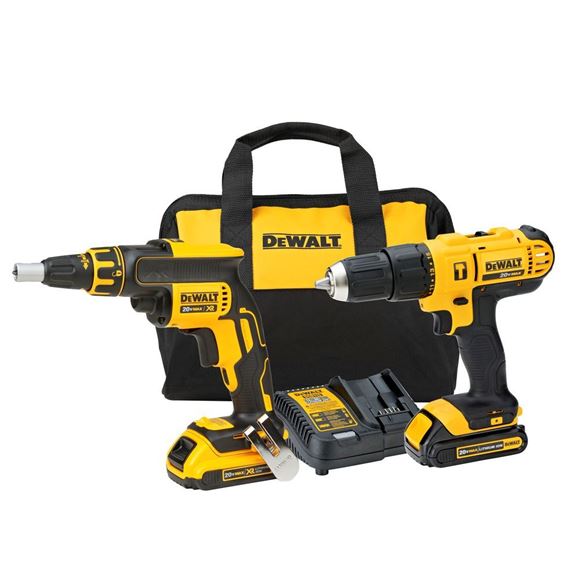 Imagen de Atornillador Dewalt 20v Xr Drywall + Taladro perc 20v 2bat