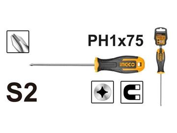 Imagen de Destornillador Phillips PH1 Ingco 05mm Largo 75mm - Ynter Industrial