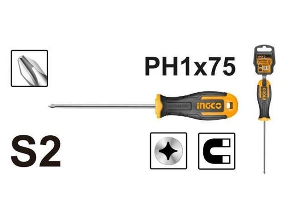 Imagen de Destornillador Phillips PH1 Ingco 05mm Largo 75mm - Ynter Industrial