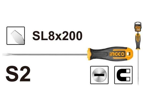 Imagen de Destornillador Paleta S2 8X8X200mm Ingco HS688200 - Ynter